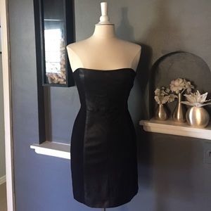 COPY - Theory Leather Panel Strapless Dress